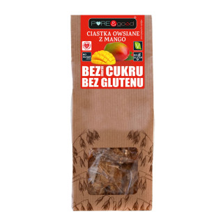 Ciastka Owsiane z Mango Bezglutenowe 150 g - Pure&Good - Ekochatka