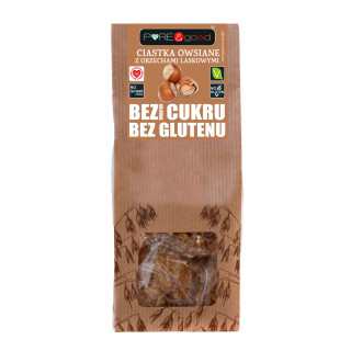 Ciastka Owsiane z Orzechami Laskowymi Bezglutenowe 150 g - Pure&Good -