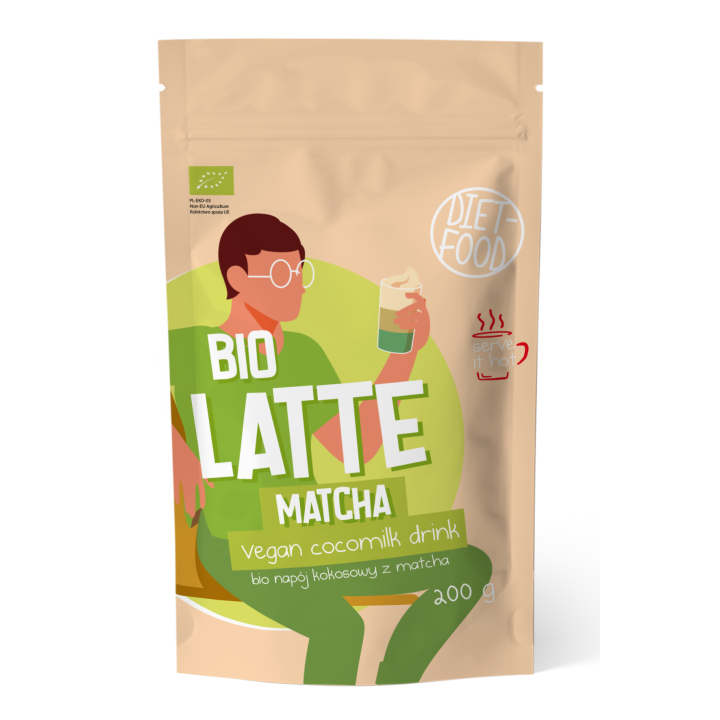 Latte Matcha Instant Napój Kokosowy z Matchą BIO 200 g - Diet-Food - E