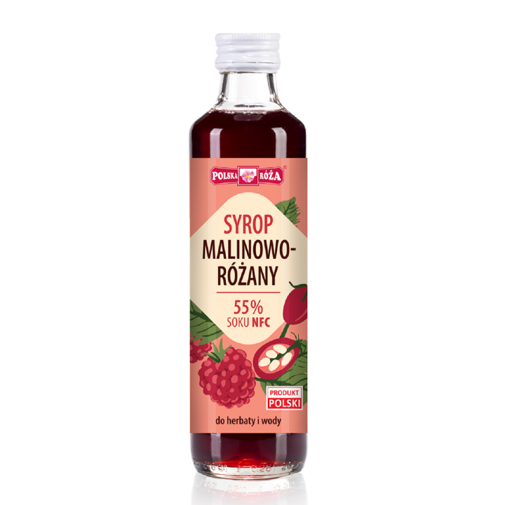 Syrop Malinowo-Różany NFC 250 ml - Polska Róża - Ekochatka