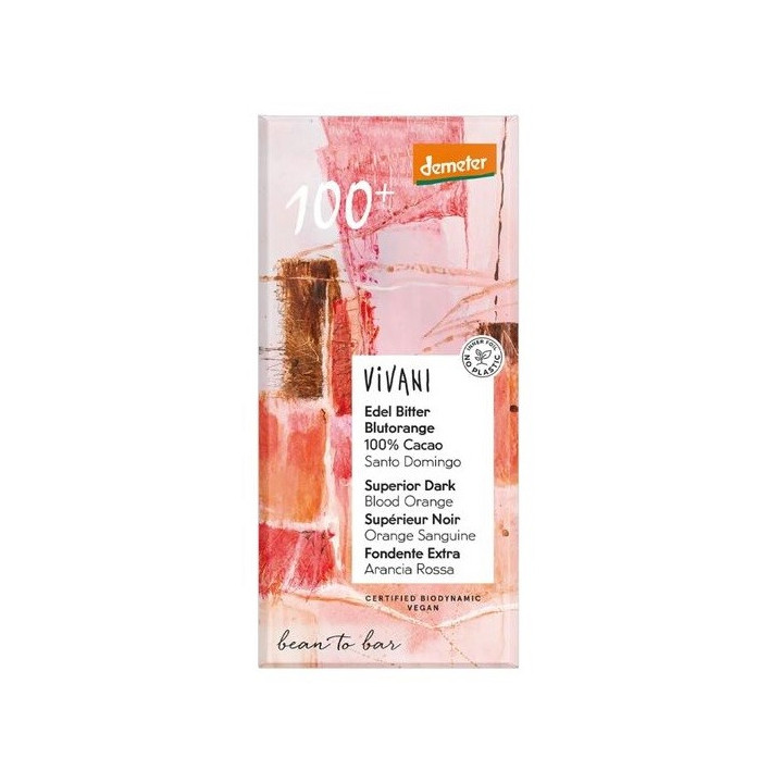 Tabliczka Kakaowa Czerwona Pomarańcza Demeter BIO 90 g - Vivani - Ekoc