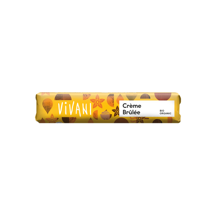 Baton Mleczna Czekolada z Nadzieniem Krem Brulee BIO 40 g - Vivani - E