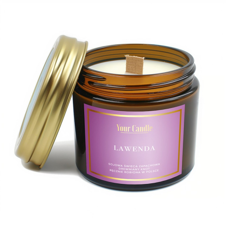 Świeca Sojowa Zapachowa Lawenda Drewniany Knot 120 ml - Your Candle - 