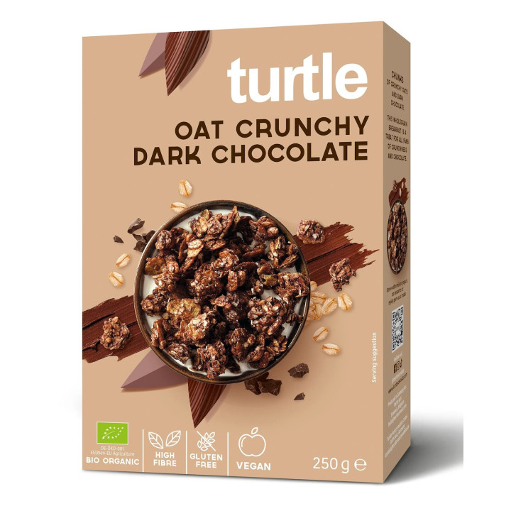 Musli Owsiane z Gorzką Czekoladą Bezglutenowe BIO 250 g - Turtle - Eko