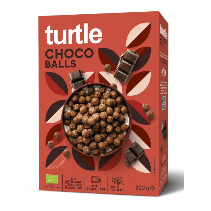 Kulki Zbożowe Czekoladowe BIO 300 g - Turtle - Ekochatka