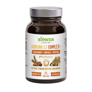Kurkuma C3 Complex z Piperyną Bezglutenowa 60 Kapsułek - Biowen - Ekoc