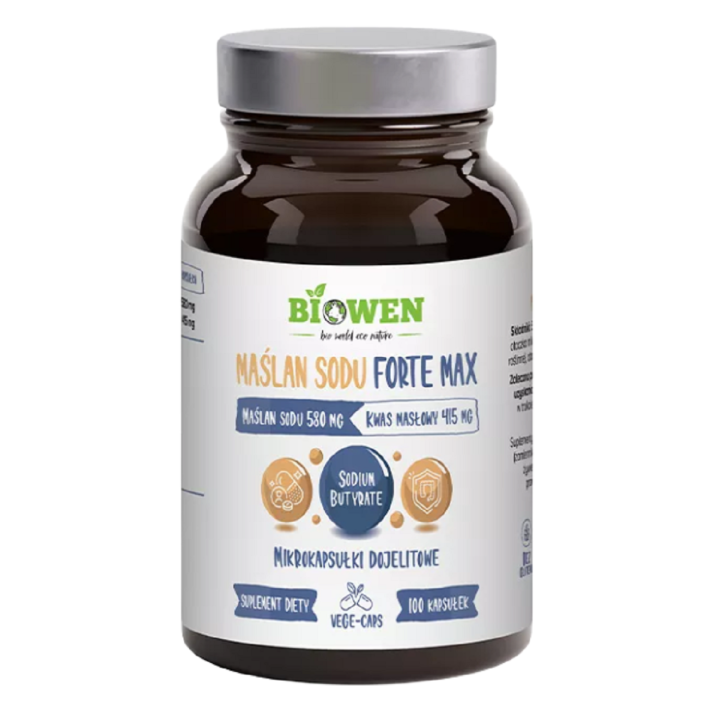 Maślan Sodu Forte MAX 580 mg Bezglutenowy 100 Kapsułek - Biowen - Ekoc
