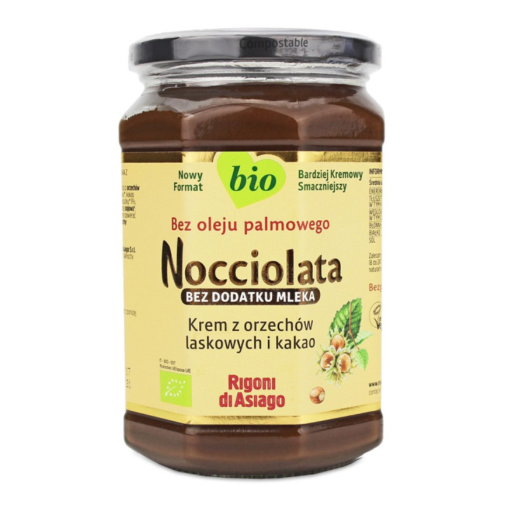 Krem Orzechowo-Kakaowy Nocciolata Bezglutenowy BIO 650 g - Rigoni Di A