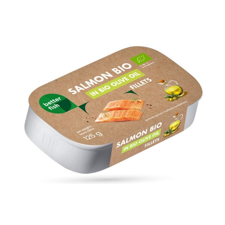 Łosoś Atlantycki w Oliwie z Oliwek Extra Virgin BIO 125 g - Better Fis