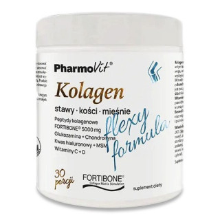 Kolagen Flexy Formula o Smaku Bananowym Bezglutenowy 196 g - Pharmovit