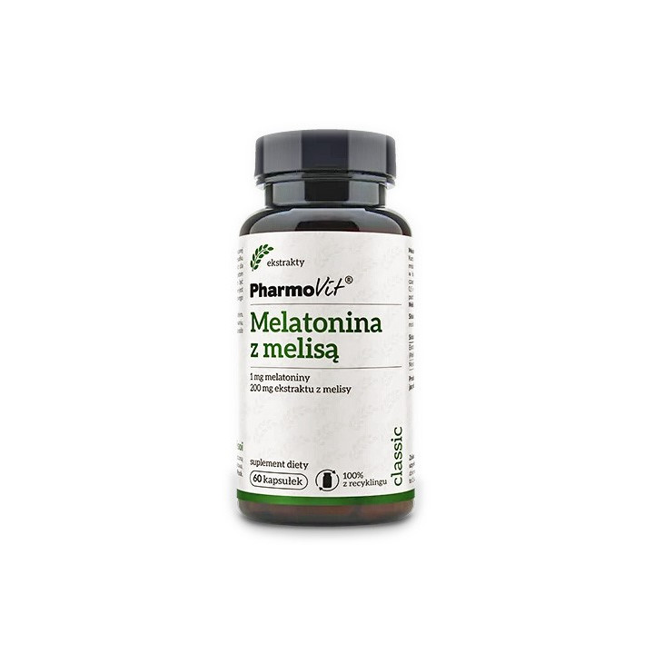 Melatonina z Melisą Bezglutenowe 60 Kapsułek - Pharmovit - Ekochatka
