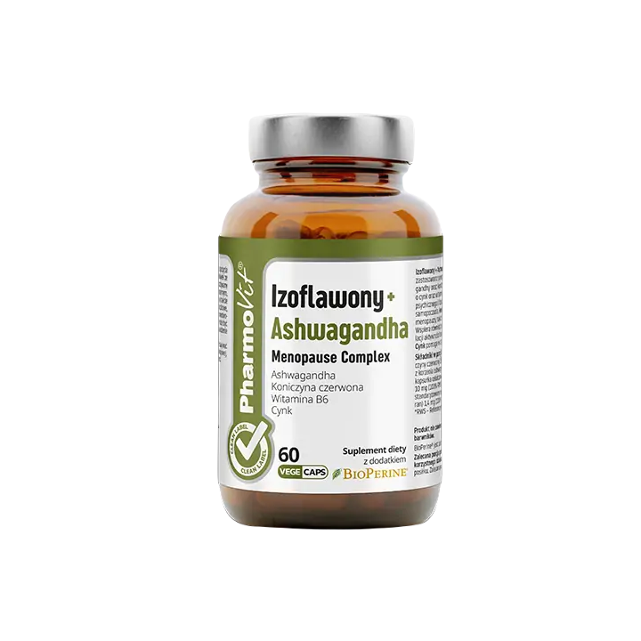 Izoflawony + Ashwagandha Menopause Complex Bezglutenowe 60 Kapsułek - 