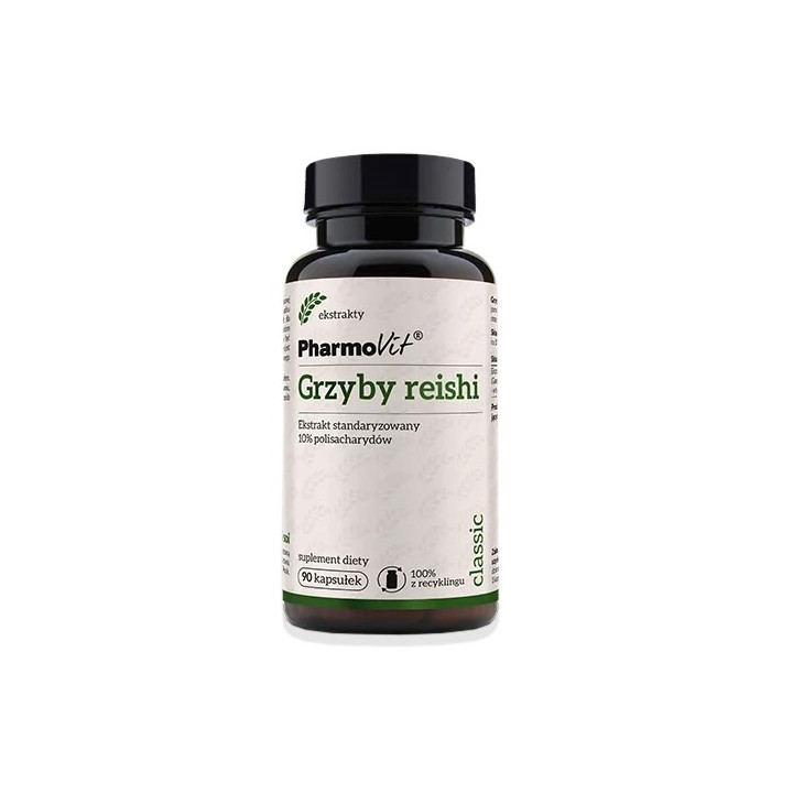 Grzyby Reishi Ekstrakt 400 mg Bezglutenowy 90 Kapsułek - Pharmovit - E