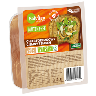 Chleb Bezglutenowy Ciemny 7 Ziaren Krojony 250 g - Balviten - Ekochatk