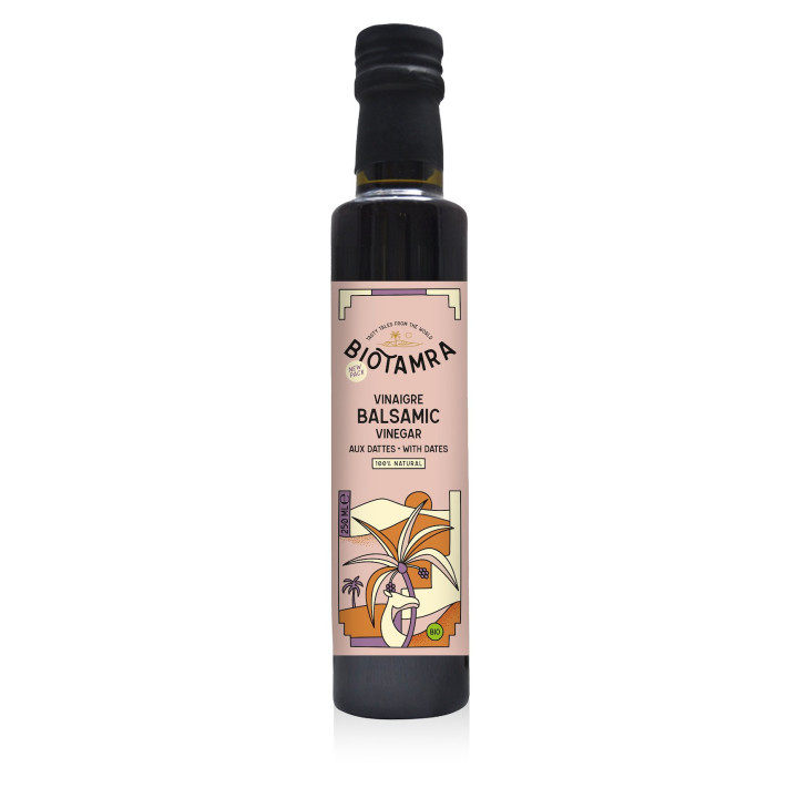 Ocet Balsamiczny Daktylowy bez Dodatku Cukrów BIO 250 ml - Biotamra - 