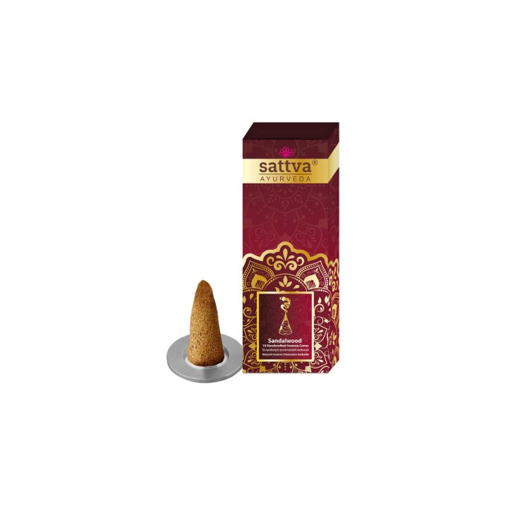 Kadzidełka Sandałowe Stożkowe Indyjskie 10 szt. 20 g - Sattva - Ekocha