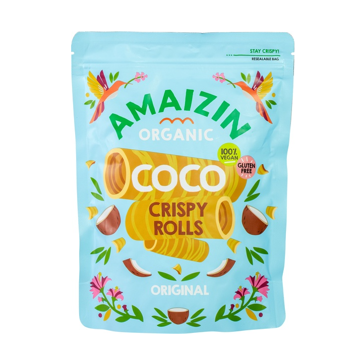 Rurki Waflowe Kokosowe Bezglutenowe BIO 140 g - Amaizin - Ekochatka