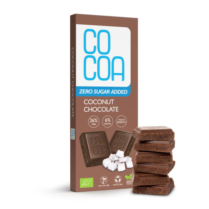 Czekolada Kokosowa bez Dodatku Cukrów BIO 40 g - Cocoa - Ekochatka