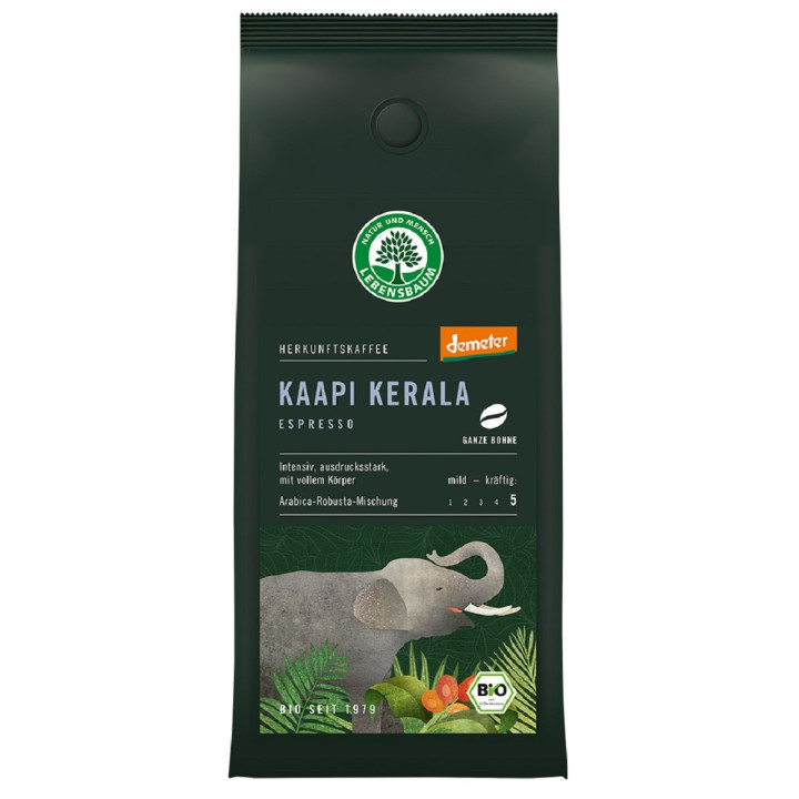 Kawa Ziarnista Espresso Arabica i Robusta Kaapi Kerala Demeter BIO 250