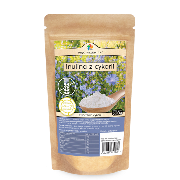 Inulina z Korzenia Cykorii Bezglutenowa 300 g - Pięć Przemian - Ekocha