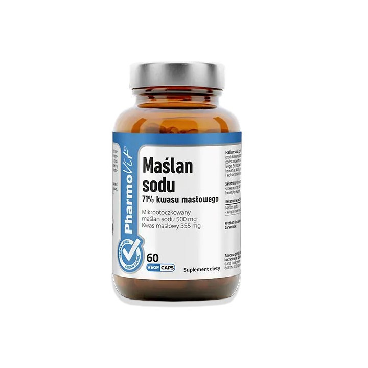 Maślan Sodu 500 mg Mikrootoczkowany Bezglutenowy 60 Kapsułek - Pharmov