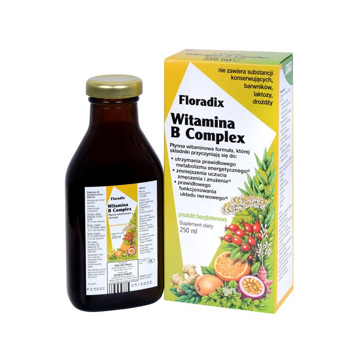 Floradix Witamina B Complex w Płynie Bezglutenowa 250 ml - Salus - Eko