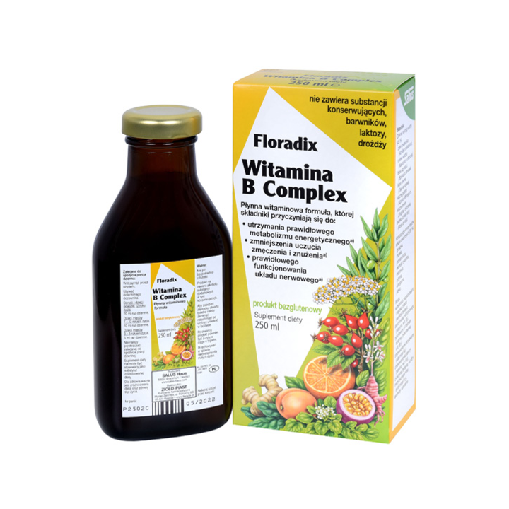 Floradix Witamina B Complex w Płynie Bezglutenowa 250 ml - Salus - Eko