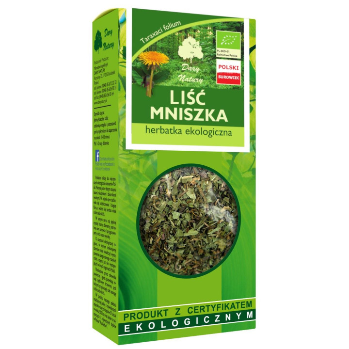 Herbatka Liść Mniszka BIO 25g | DARY NATURY - herbatki - Ekochatka