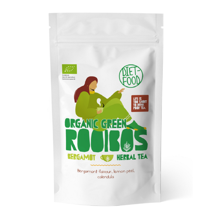 Herbatka Rooibos Zielony z Bergamotką BIO 100 g - Diet-Food - Ekochatk