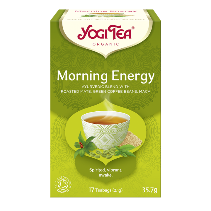 Herbatka Poranna Energia z Mate i Zieloną Kawą BIO 35,7 g - Yogi Tea -