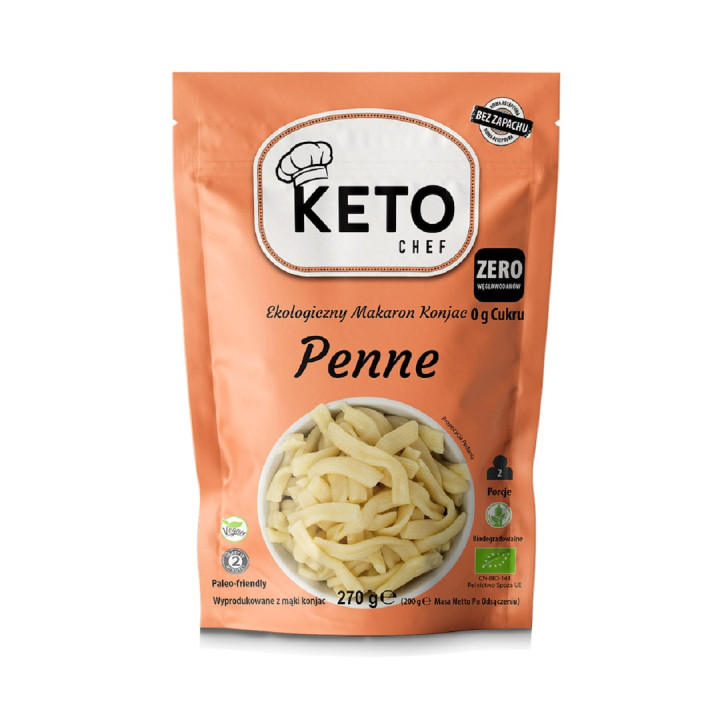 Makaron Konjac Penne Bezglutenowy BIO 200 g - Keto Chef - Ekochatka