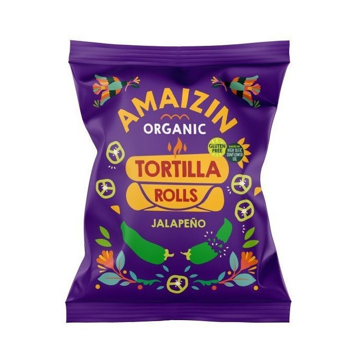 Chipsy Tortilla Kukurydziane Jalapeno Bezglutenowe BIO 100 g - Amaizin