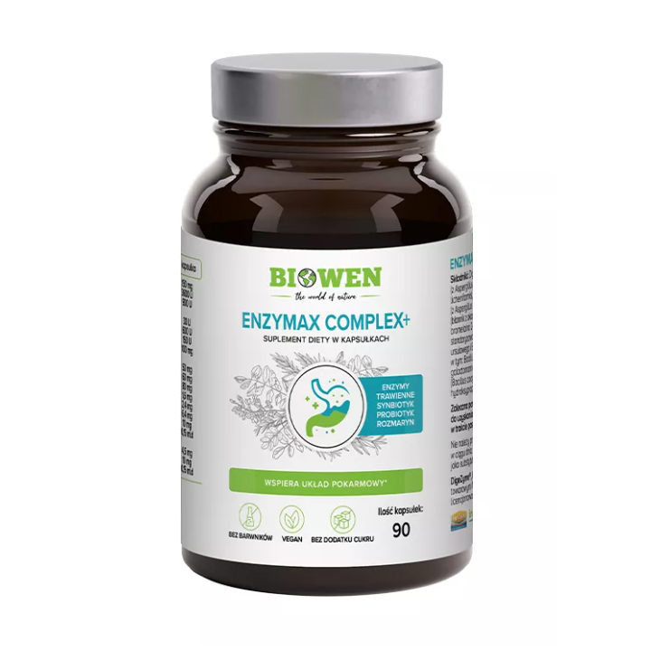 Enzymy Trawienne Enzymax Complex+ 90 Kapsułek - Biowen - Ekochatka