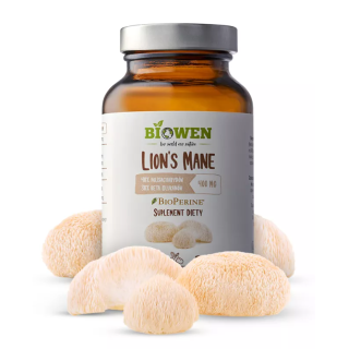 Soplówka Jeżowata Lion's Mane Ekstrakt 400 mg Bezglutenowa 90 Kapsułek