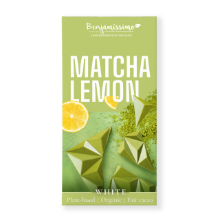 Tabliczka Kakaowa Matcha i Cytryna Bezglutenowa BIO 60 g - Benjamissim