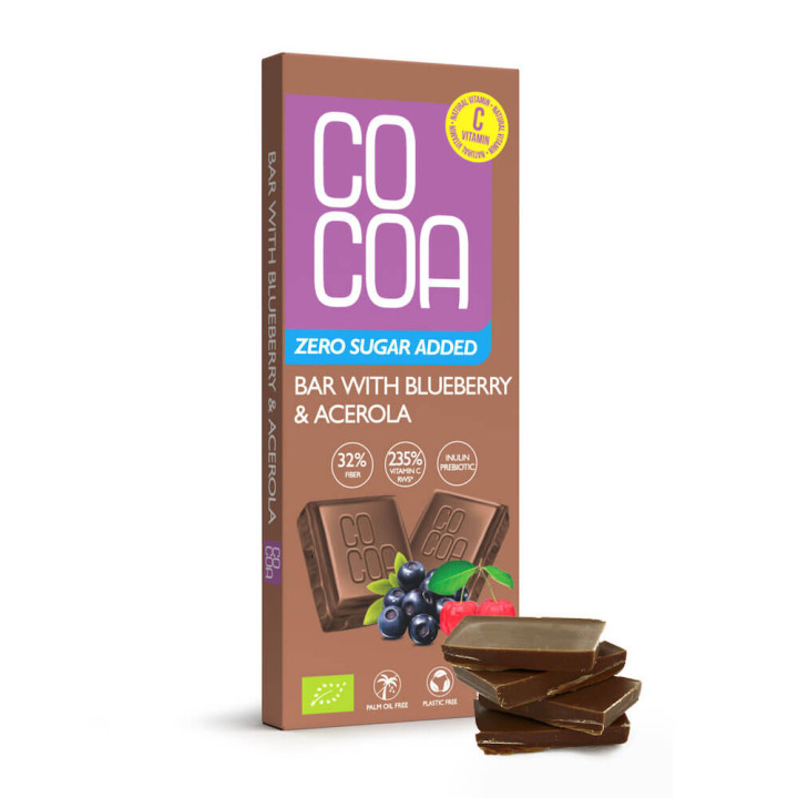 Czekolada Jagodowa z Witaminą C z Aceroli BIO 40 g - Cocoa - Ekochatka