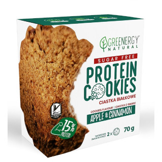 Ciastka Proteinowe Jabłko i Cynamon 70 g - Greenergy - Ekochatka
