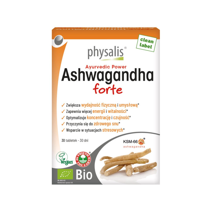 Ashwagandha Forte BIO Ekstrakt KSM-66 600 mg 30 Tabletek - Physalis - 