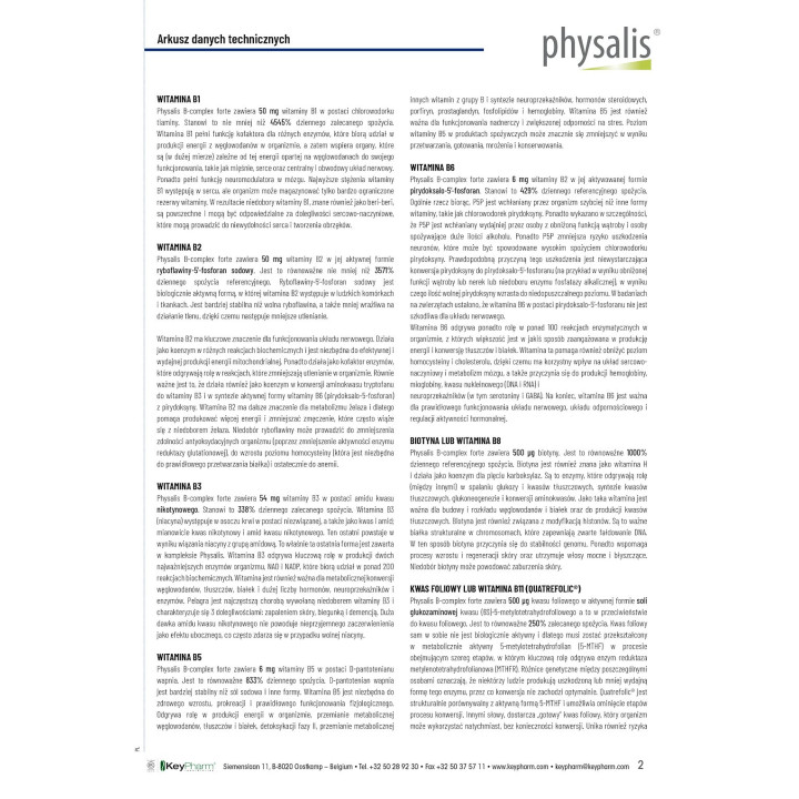 Witamina B Complex Forte 30 Tabletek - Physalis - Ekochatka