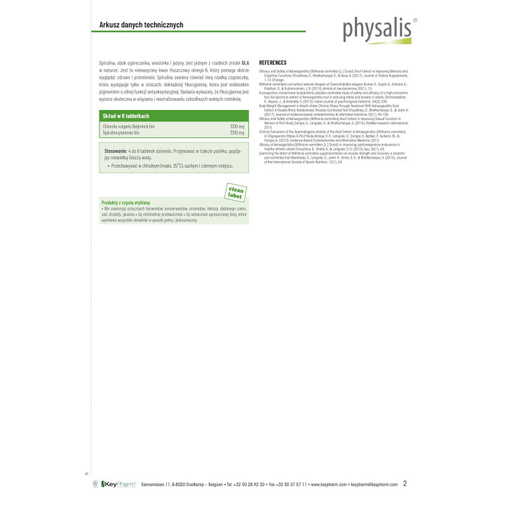 Chlorella i Spirulina BIO 200 Tabletek - Physalis - Ekochatka