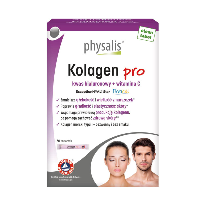 Kolagen Rybi z Kwasem Hialuronowym i Witamina C 30 Saszetek - Physalis