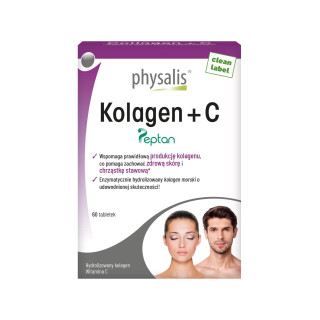 Kolagen Rybi Peptan z Witamina C 60 Tabletek - Physalis - Ekochatka