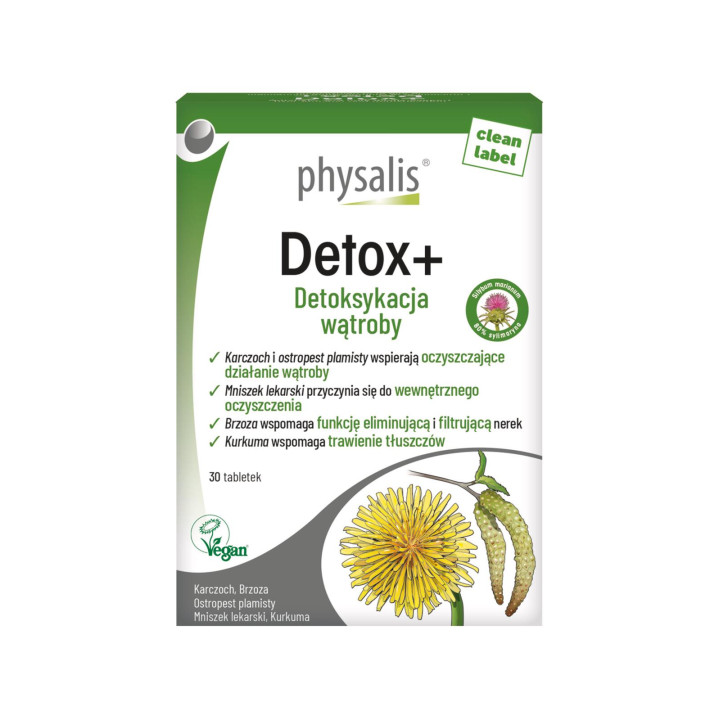 Detox Watroby Forte z Ostropestem i Karczochem 30 Tabletek - Physalis 
