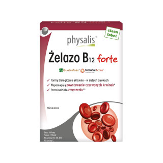 Zelazo z Witamina B12 Forte 45 Tabletek - Physalis - Ekochatka