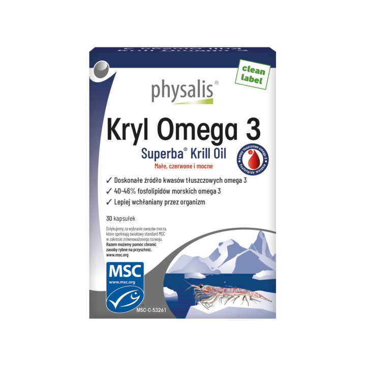 Olej z Kryla Omega-3 EPA DHA 30 Kapsulek - Physalis - Ekochatka