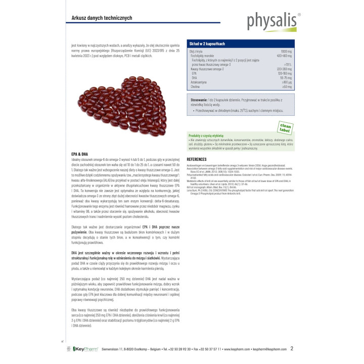 Olej z Kryla Omega-3 EPA DHA 30 Kapsulek - Physalis - Ekochatka