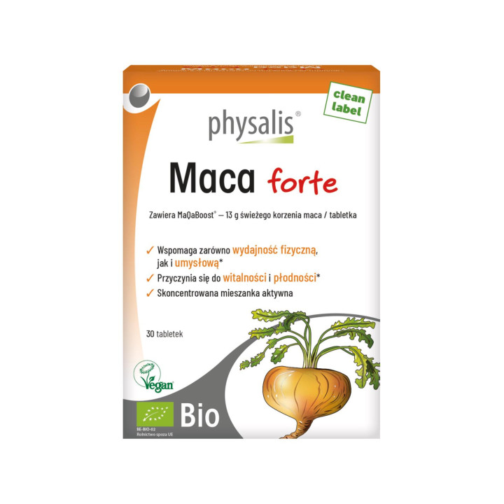 Maca Peruwiańska Forte BIO 30 Tabletek - Physalis - Ekochatka