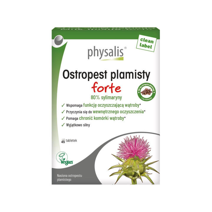 Ostropest Plamisty Forte 80% Sylimaryny 45 Tabletek - Physalis - Ekoch