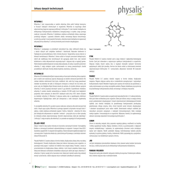 Multiwitamina A-Z Kompleks Witamin i Mineralow 45 Tabletek - Physalis 
