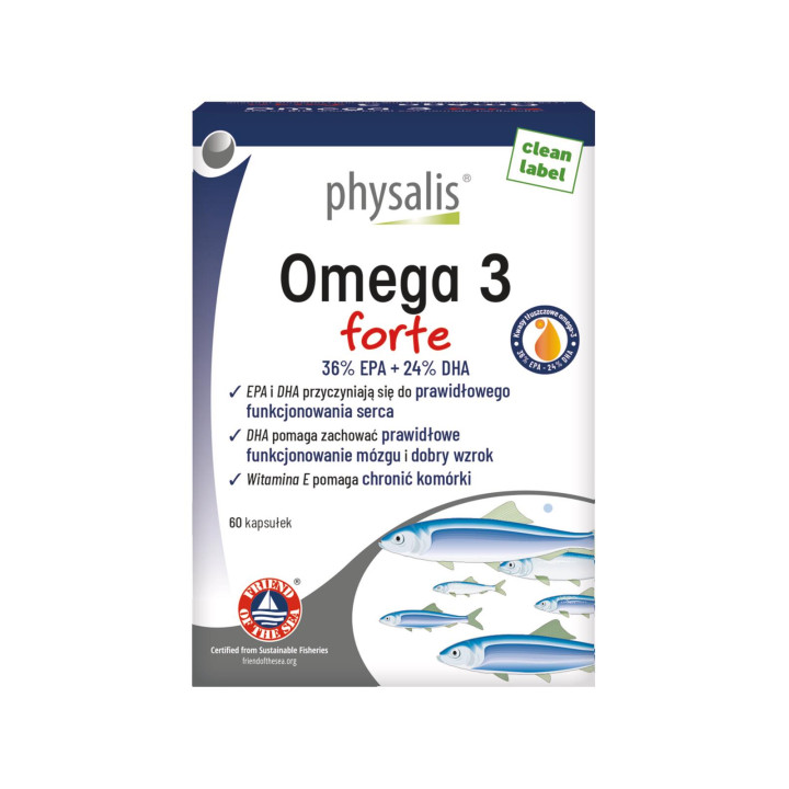 Omega-3 Forte EPA DHA 60 Kapsułek - Physalis - Ekochatka